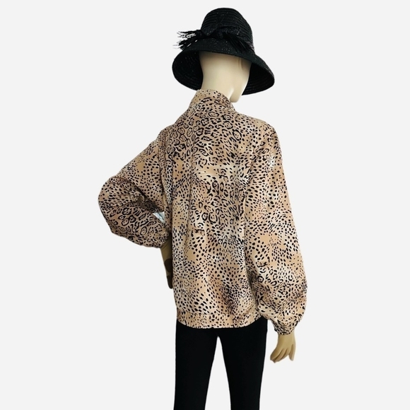Women’s Jacket ALLYSON W WHITMORE GOLF Jacket Cheetah Print Zip Front Jacket - Picture 9 of 11